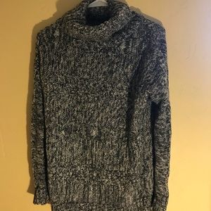 Black and white turtle neck sweater